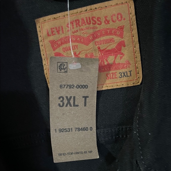 Levi's Men's Jet Black Trucker Jacket. Size 3XL NEW WITH TAGS - Picture 3 of 6